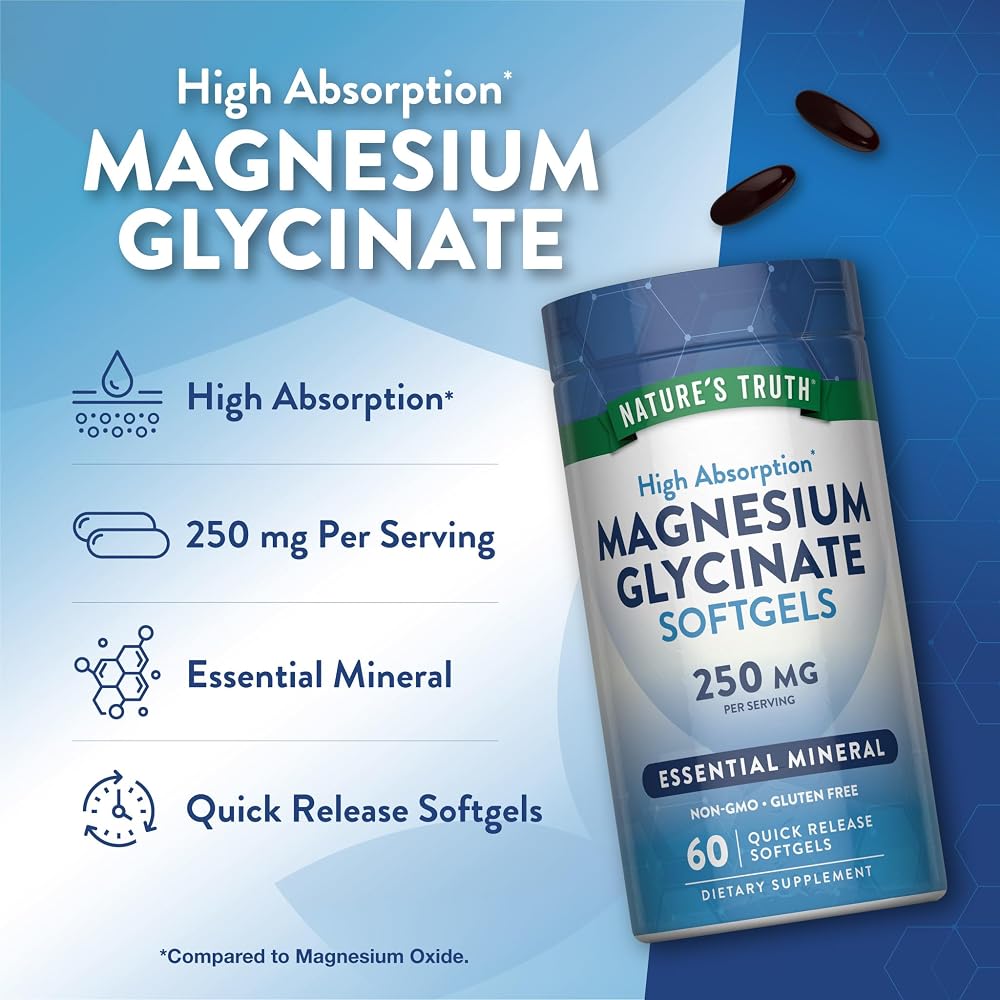 Nature's Truth Magnesium Glycinate 250mg - 60 Softgels - image 5
