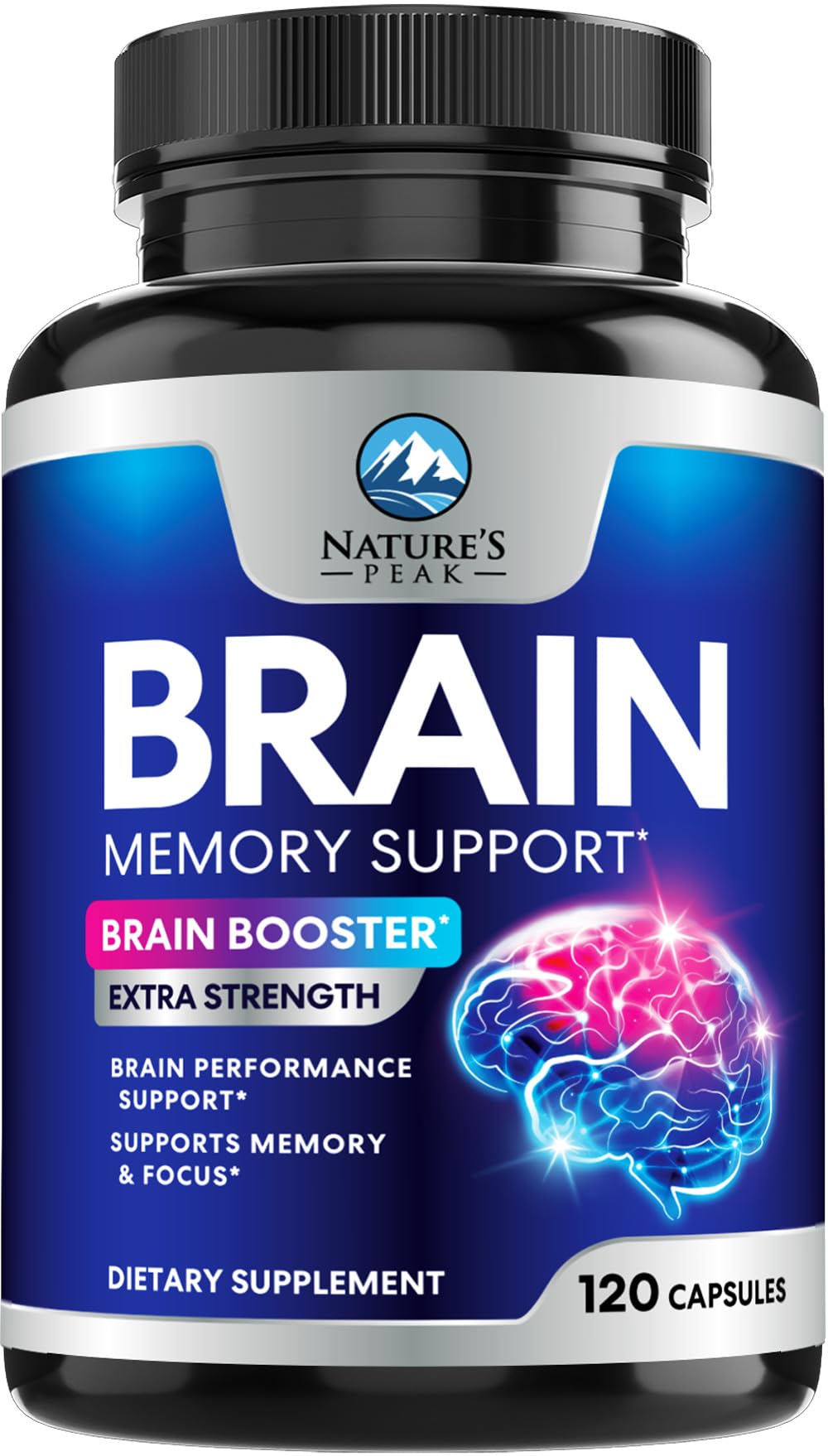 Nature's Peak Brain Memory Supplement - 3X Strength Nootropics