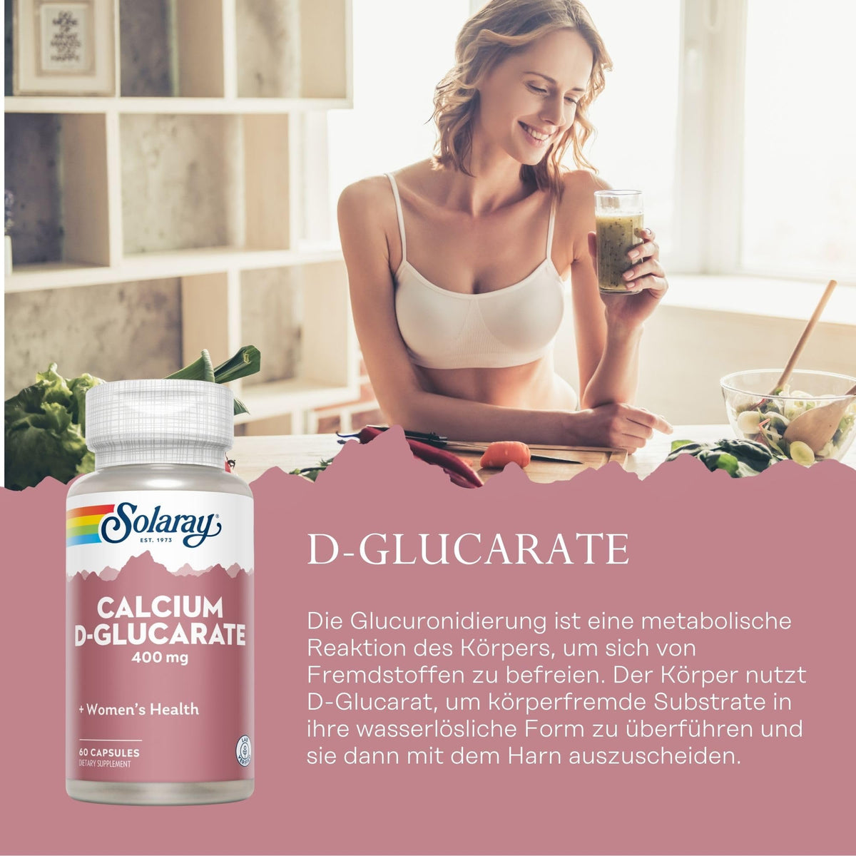 Solaray Calcium D-Glucarate 400mg - 60 Capsules - image 2