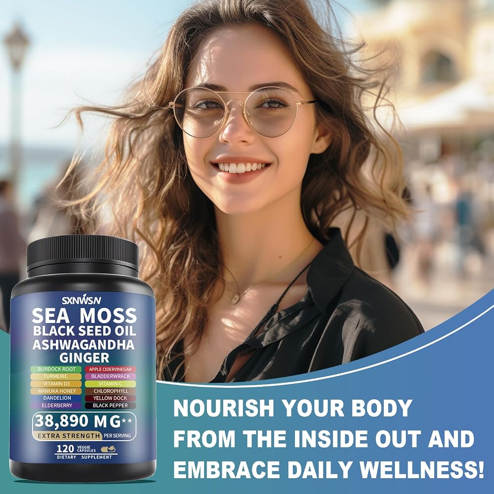 SXNWSN Sea Moss and Shilajit Herbal Supplement - 120 Capsules - image 4