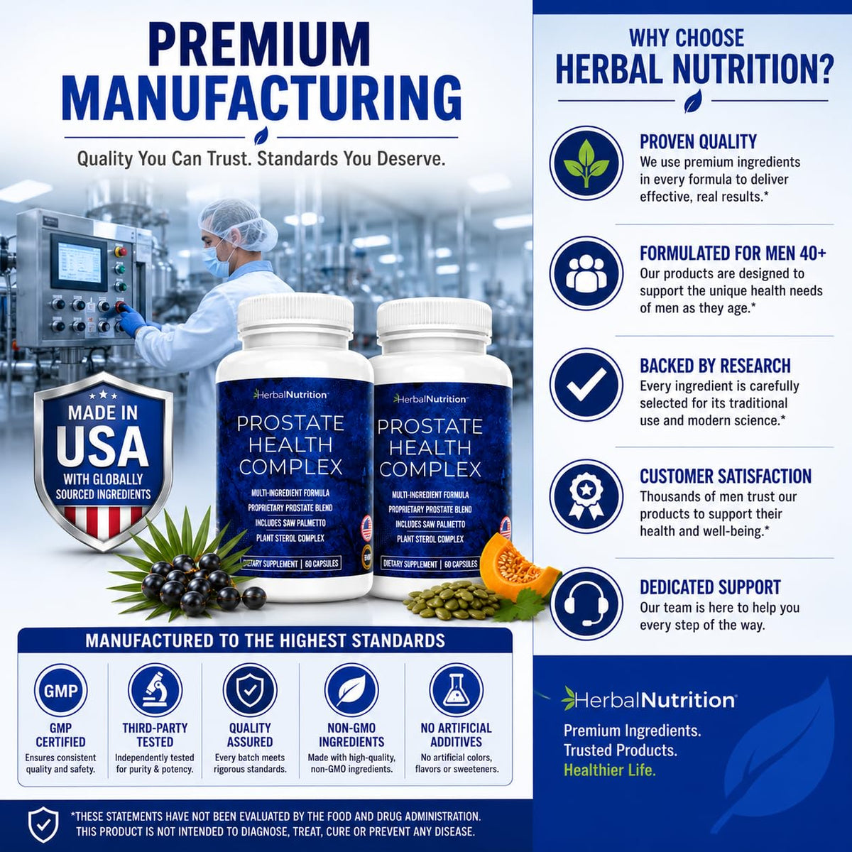 Herbal Nutrition Prostate Health Support with Beta Sterols - 120 Capsules - image 7
