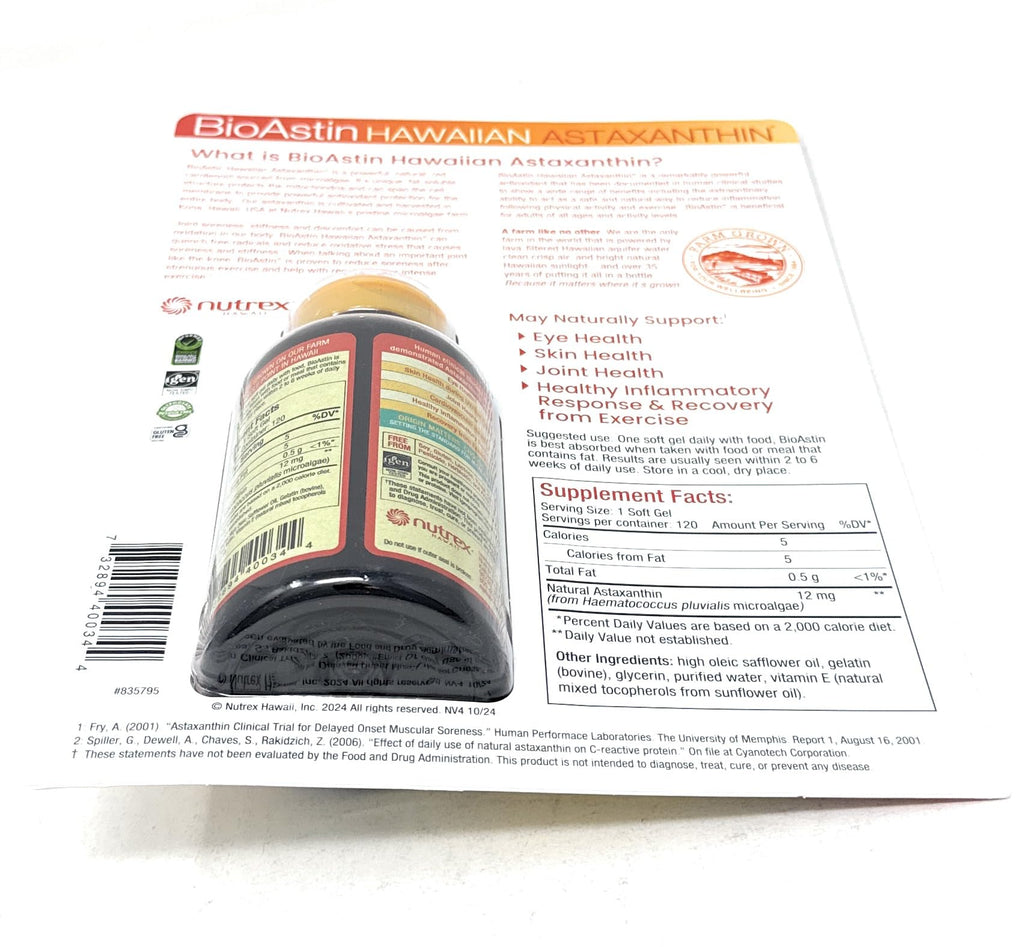 BioAstin Hawaiian Astaxanthin 12 mg - 120 Softgels - image 7