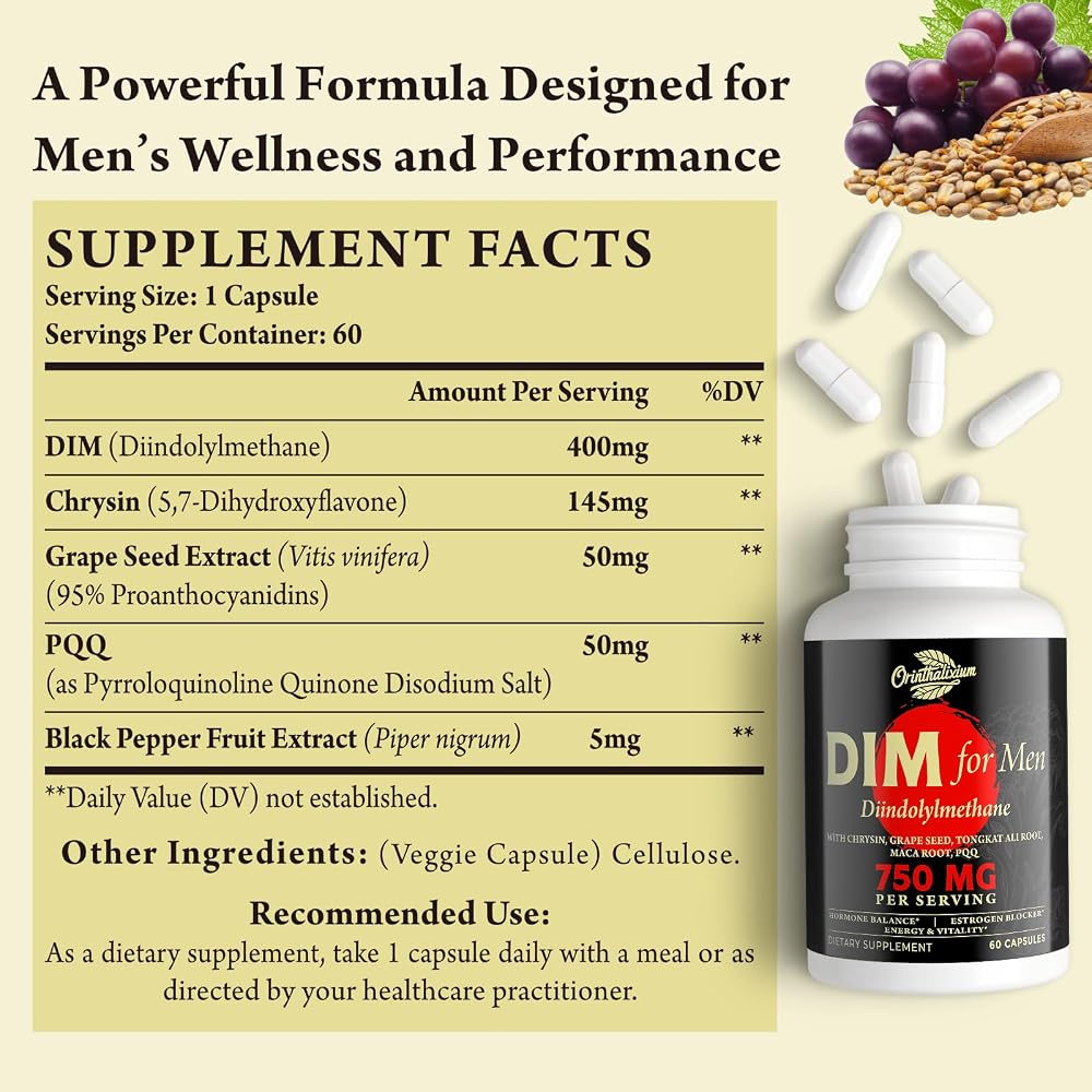 Orinthalixium DIM Supplement for Men 750MG