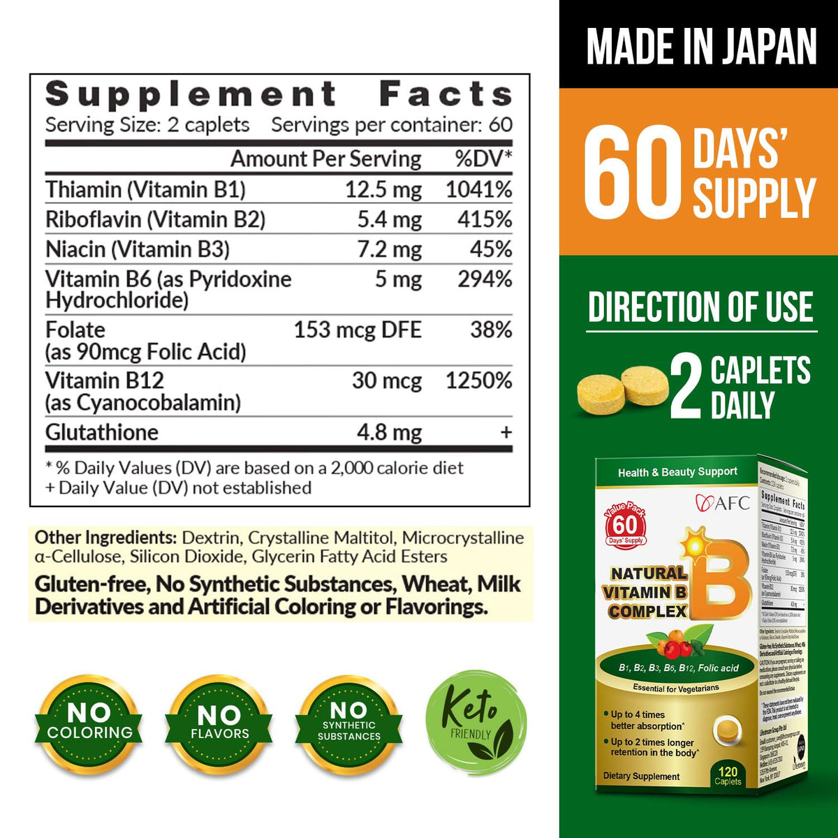 AFC Vitamin B Complex for Energy & Immunity - 120 Capsules - image 2