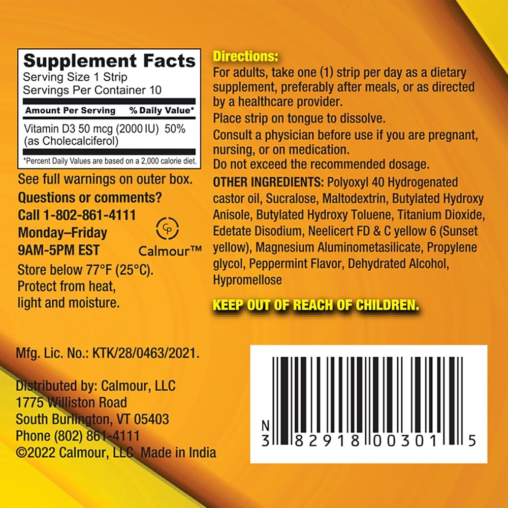 CALMOUR Vitamin D3 Strips