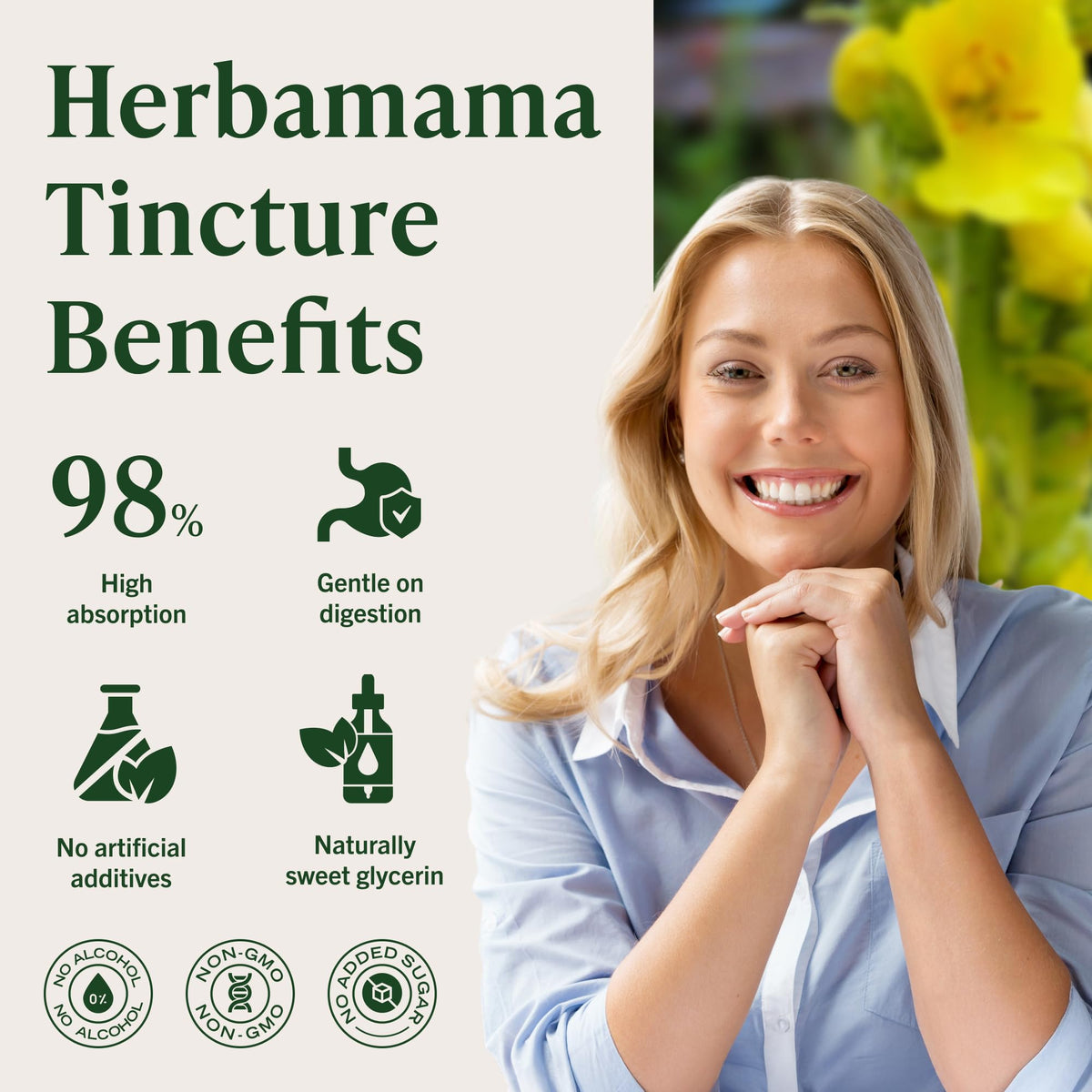 HERBAMAMA USDA Organic Mullein Drops for Lungs - 4 oz - image 6