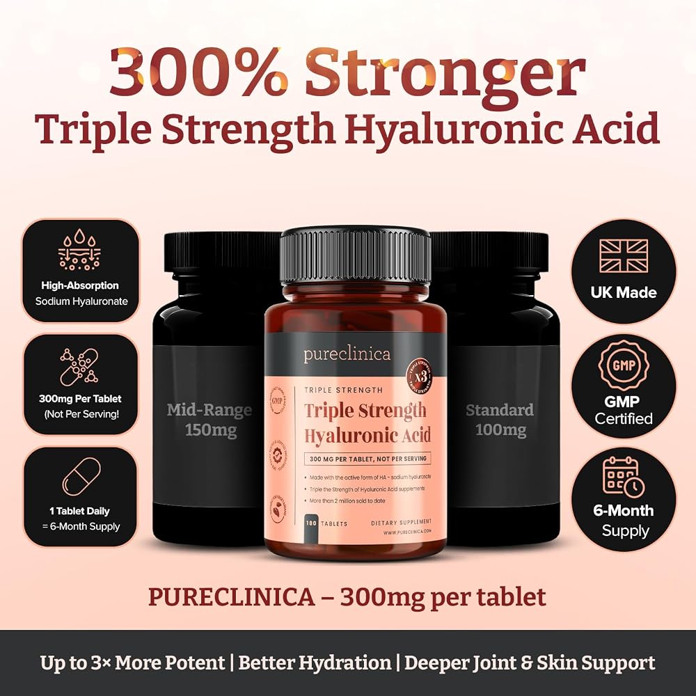 pureclinica Hyaluronic Acid 300mg Tablets - 1080 Count - image 5