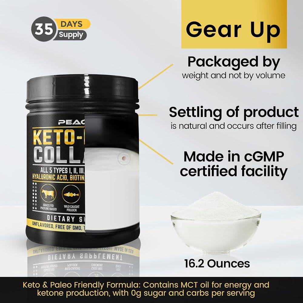 Peacock Max Keto Multi Collagen Peptides Protein Powder - 32.4 oz - image 7