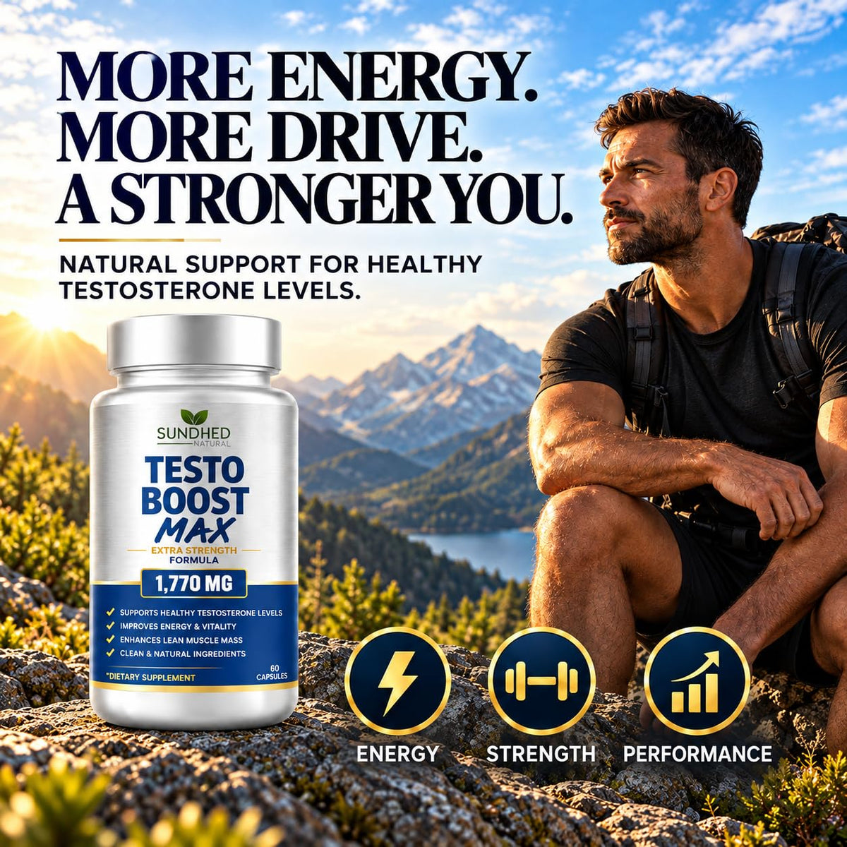 Sundhed Natural Testo Boost Max Stamina Booster - 60 Capsules - image 5