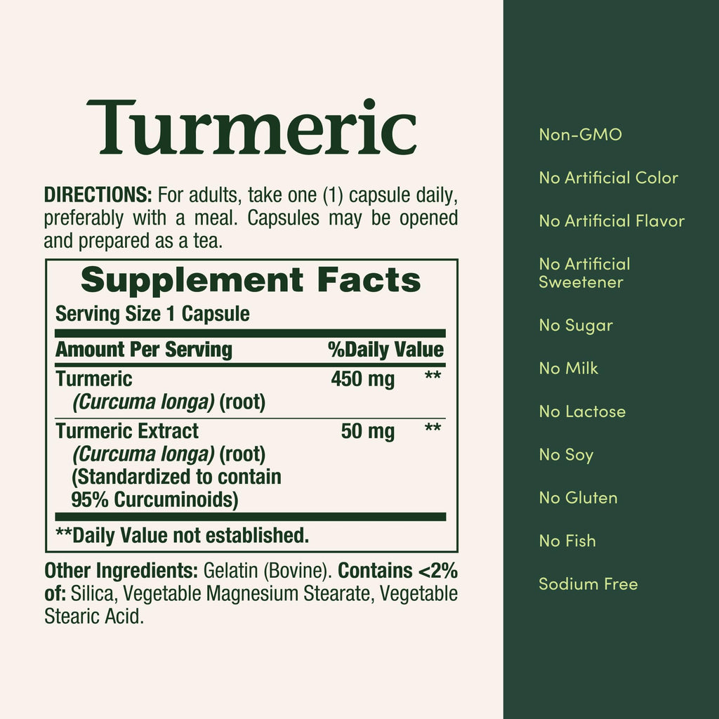 Nature's Bounty Turmeric Capsules 450mg - 60 Count - image 5