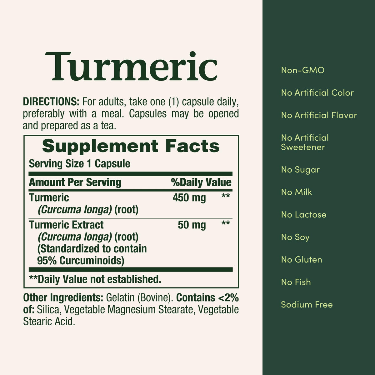 Nature's Bounty Turmeric Capsules 450mg - 60 Count - image 5