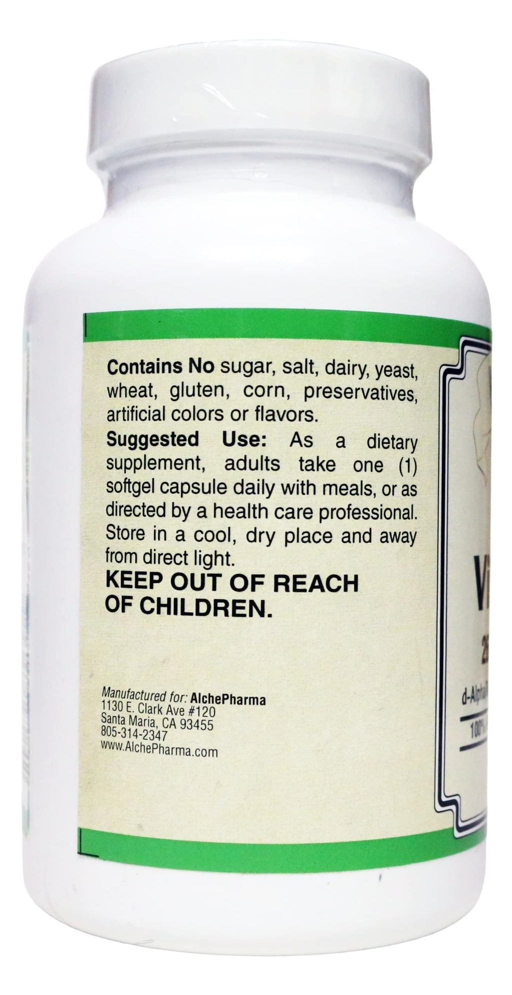 AlchePharma Vitamin E 268 mg (400 IU) Mixed Tocopherols - 100 Softgels - image 3