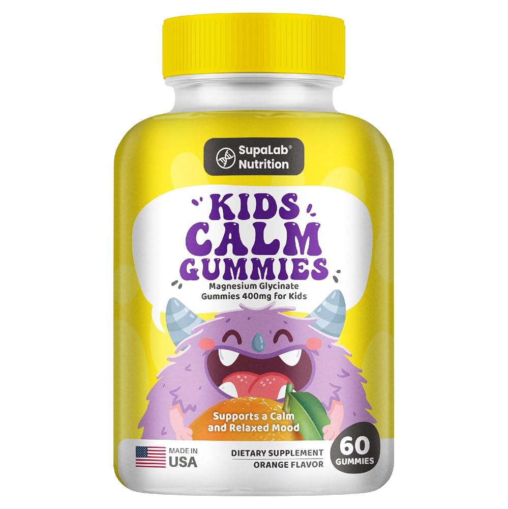 MEGNETA Kids Calm Magnesium Gummies Orange Flavor - 60 Count