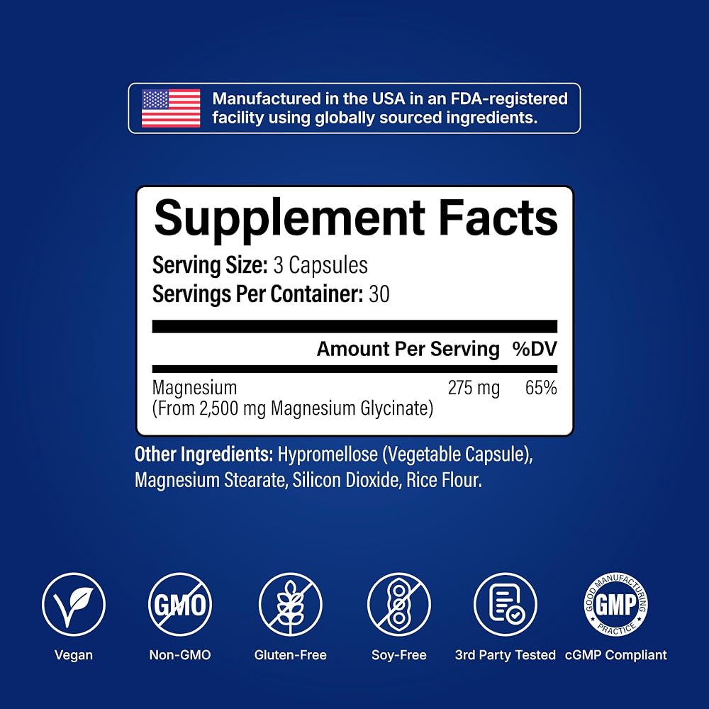 Noophoric Magnesium Glycinate 275mg for Sleep & Relaxation - 90 Capsules - image 5