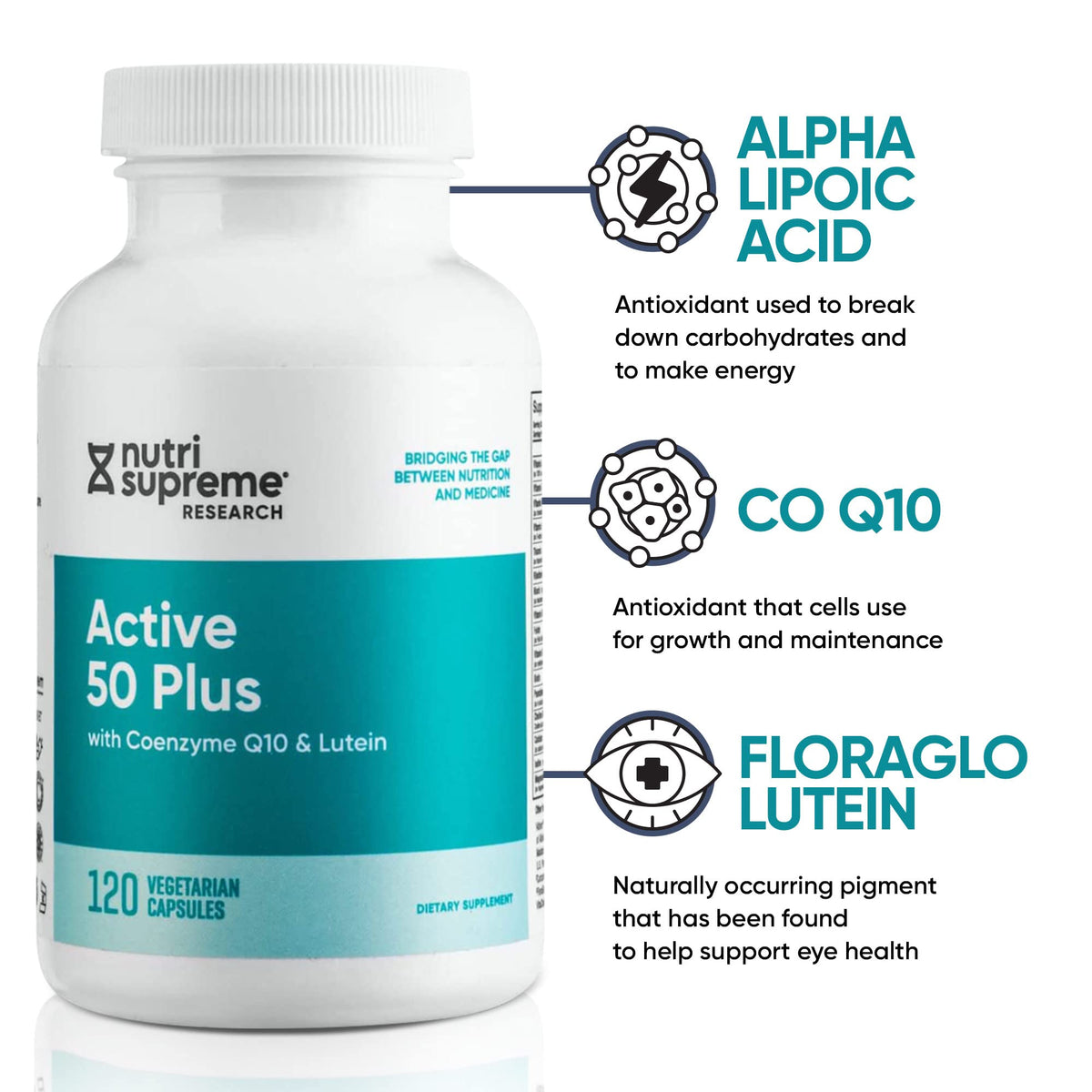 Nutri-Supreme Active 50 Plus Multivitamin with CoQ10 - 120 Capsules - image 2