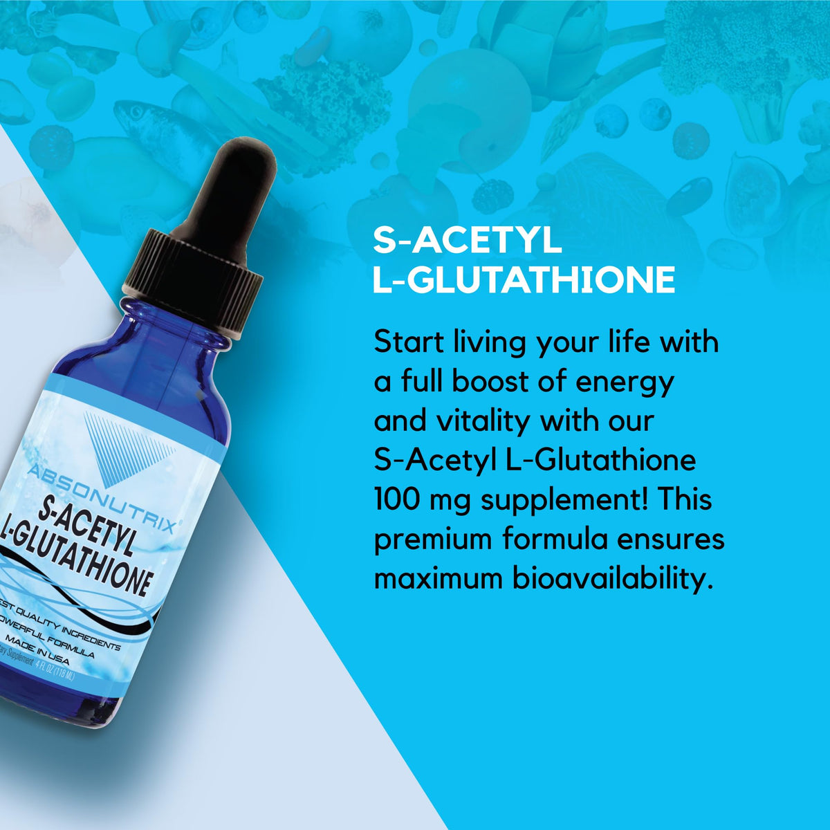 Absonutrix S-Acetyl L-Glutathione 100 mg Liquid - 4 Fl Oz - image 3