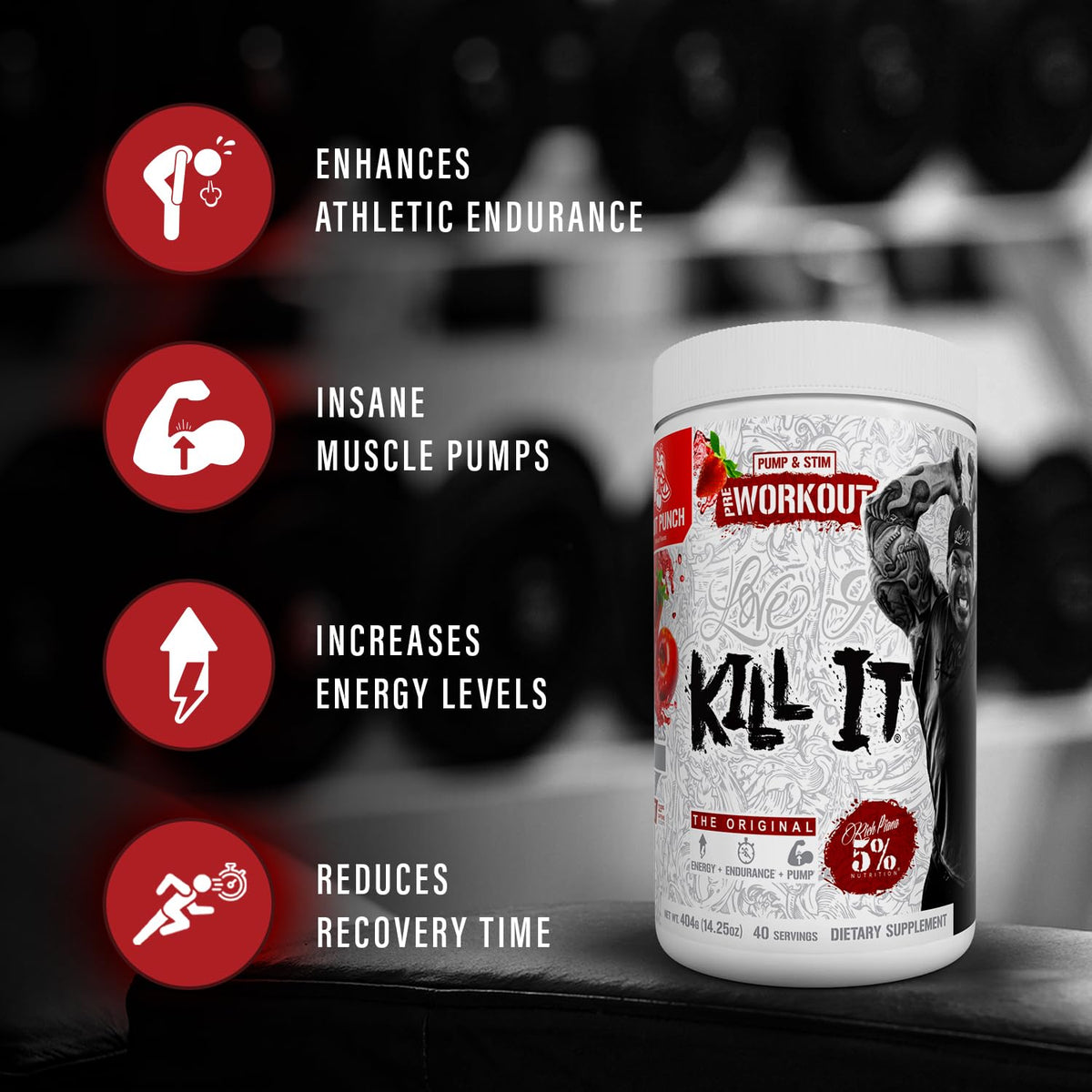5% Nutrition Kill It Pre-Workout Powder with Creatine - 15.24 oz - image 3