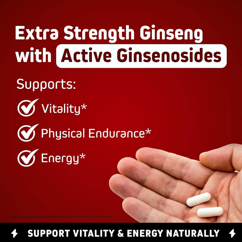 Herbtonics Korean Red Panax Ginseng 1500mg for Energy - 120 Vegan Capsules - image 8