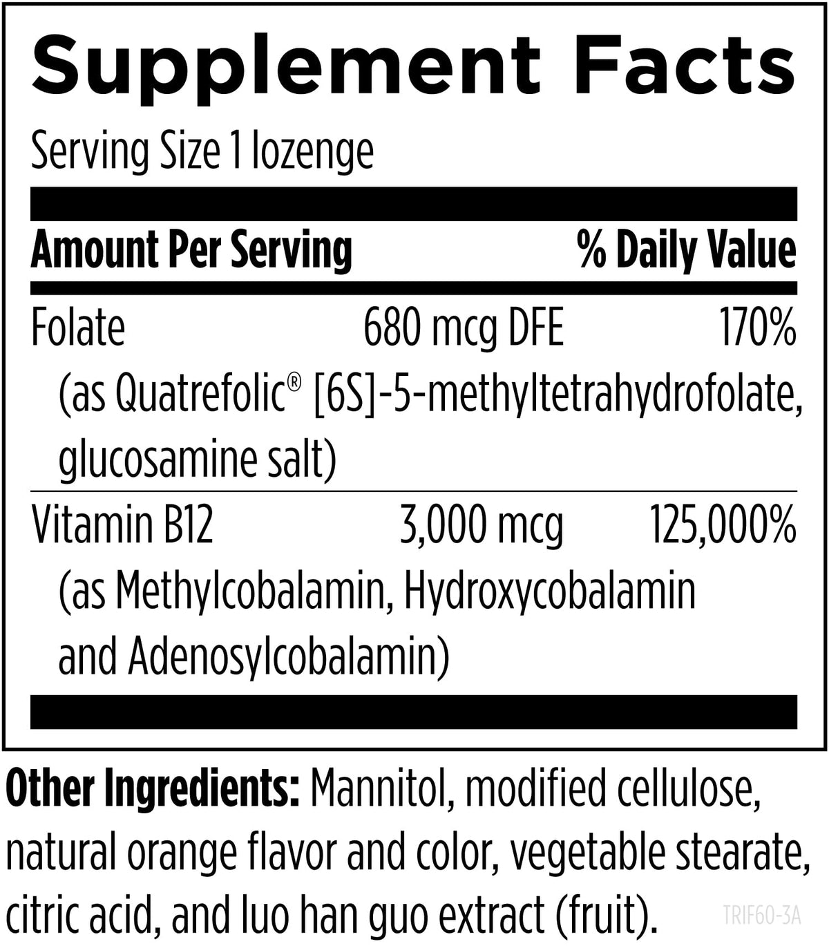 Designs for Health Trifolamin B12 + Folate Lozenges - 60 Lozenges - image 3