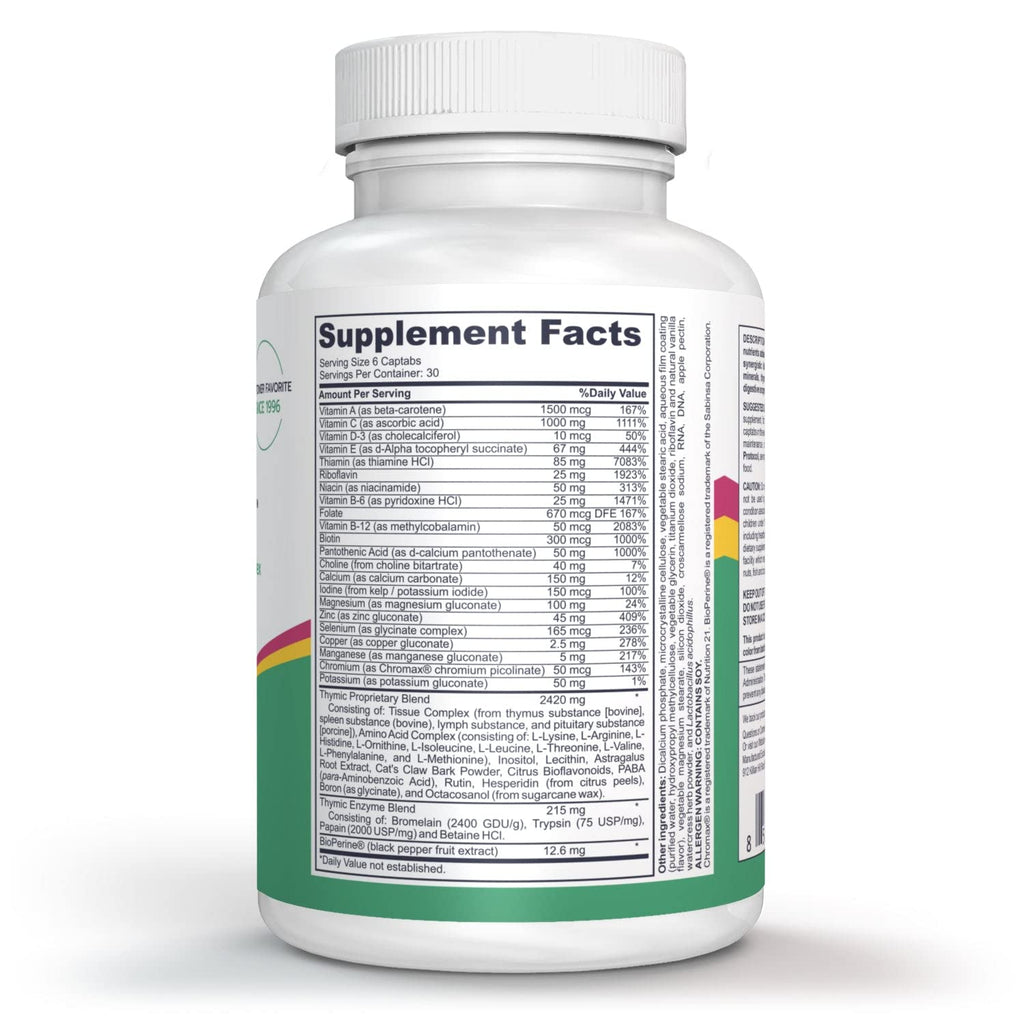 logos nutritionals Complete Thymic Formula Multivitamin - 180 Capsules - image 4