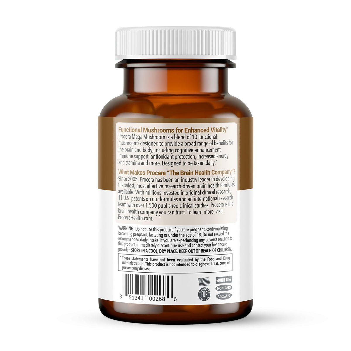 Procera Mega Mushroom Memory & Mental Clarity - 60 Capsules - image 2
