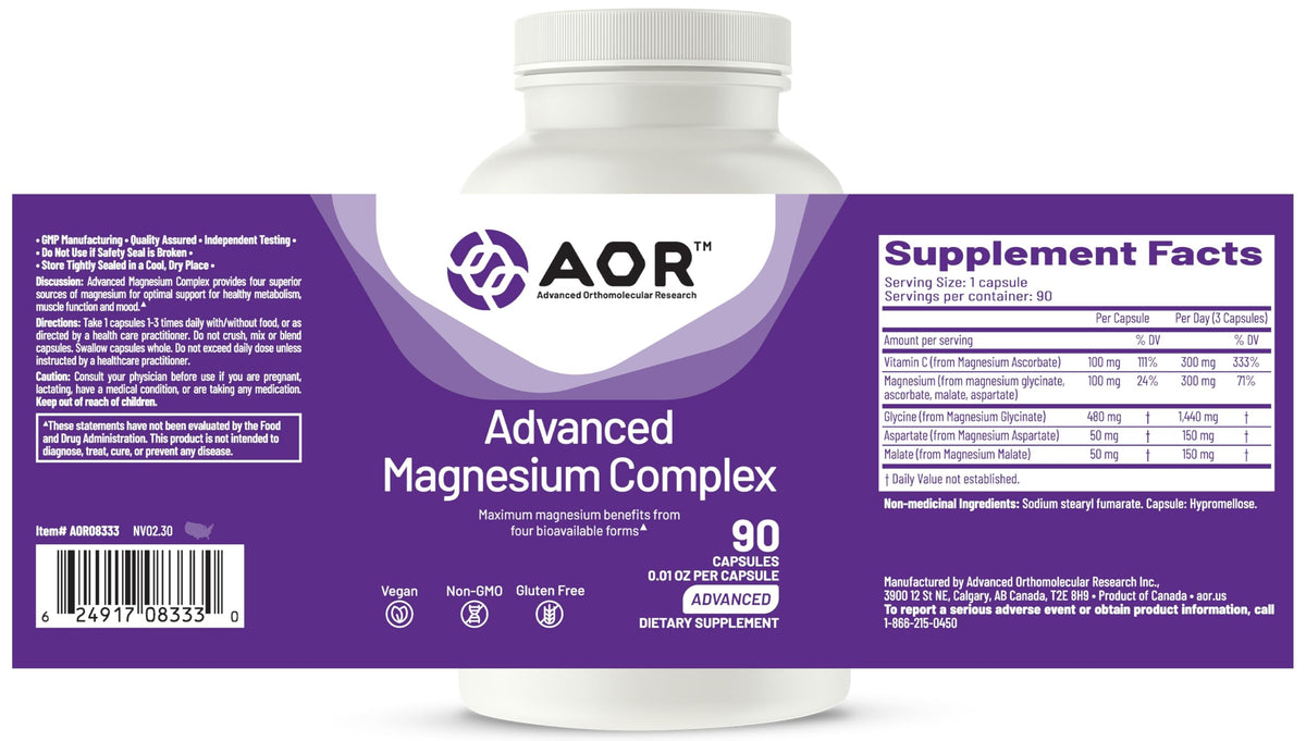 AOR Magnesium Glycinate 4 Forms - 90 Vegan Capsules - image 9