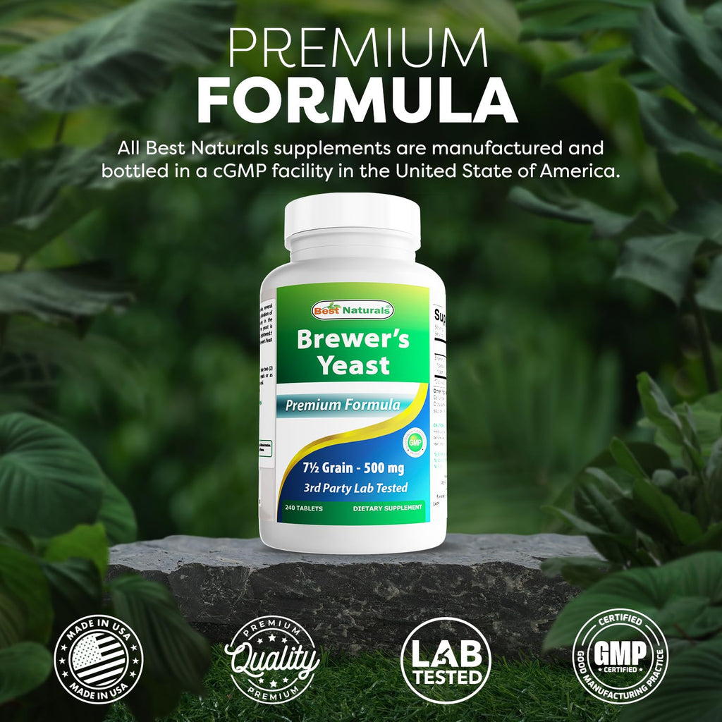 Best Naturals Brewers Yeast 500 mg - 480 Tablets - image 5