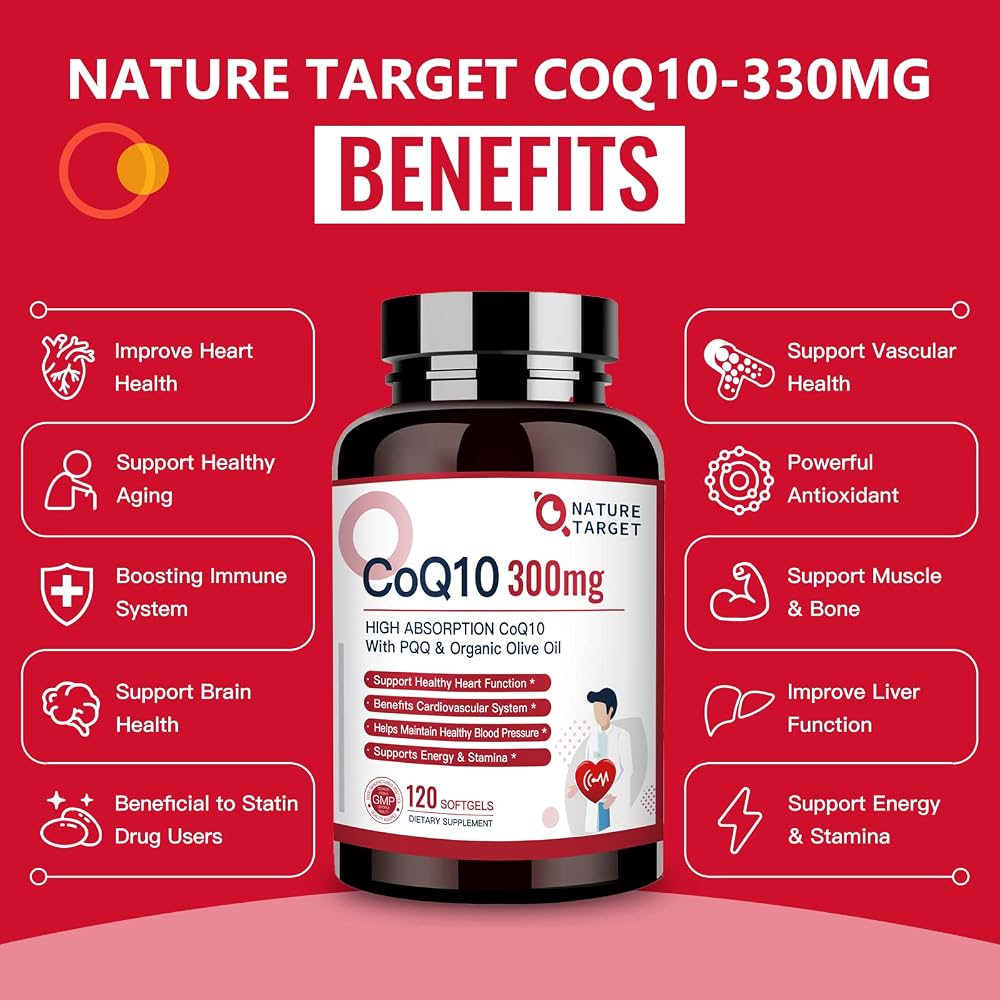 NATURE TARGET CoQ10 300mg Softgels with PQQ - 120 Softgels - image 6
