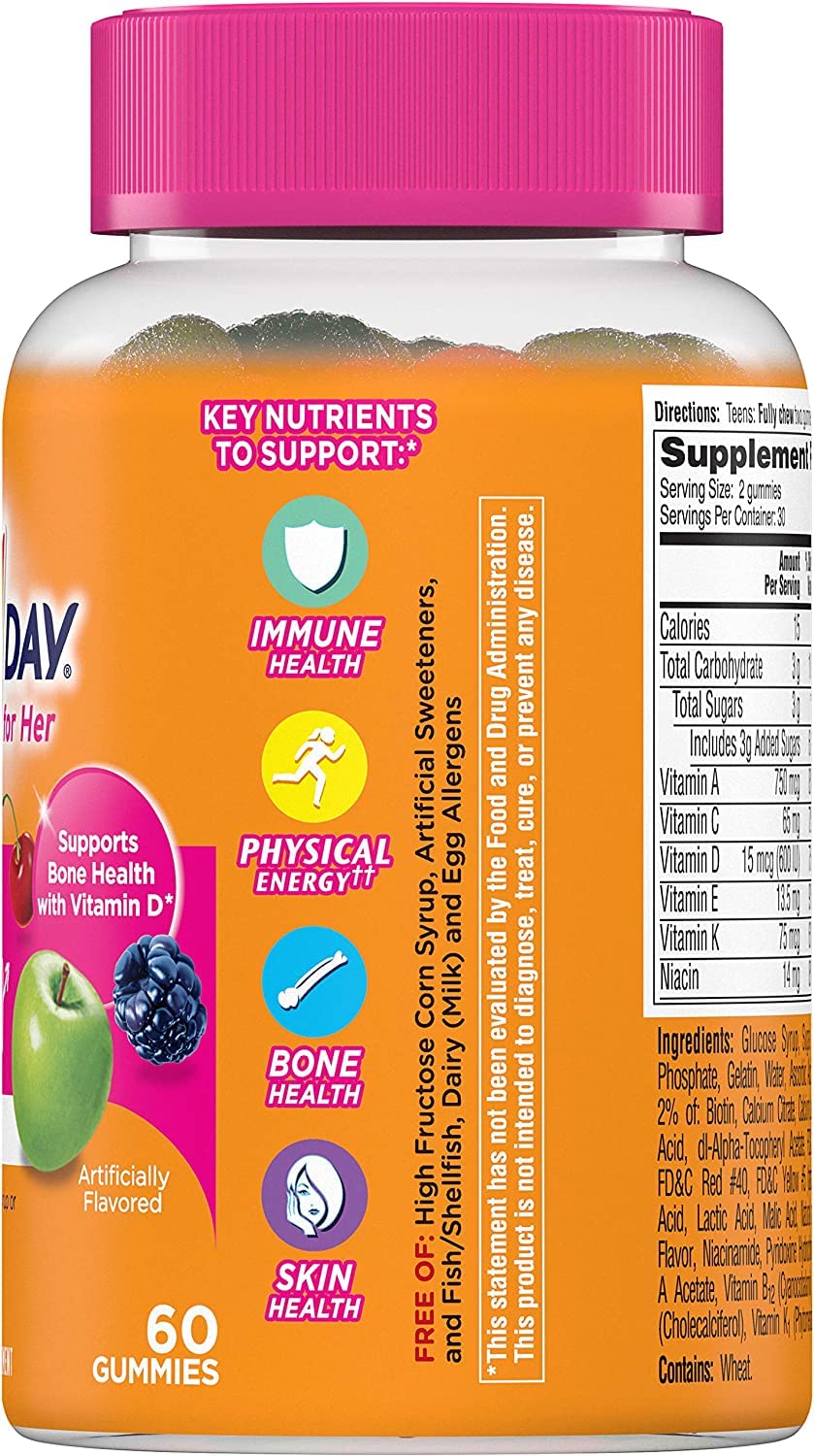 One A Day Teen for Her VitaCraves Multivitamin - 60 Gummies - image 3
