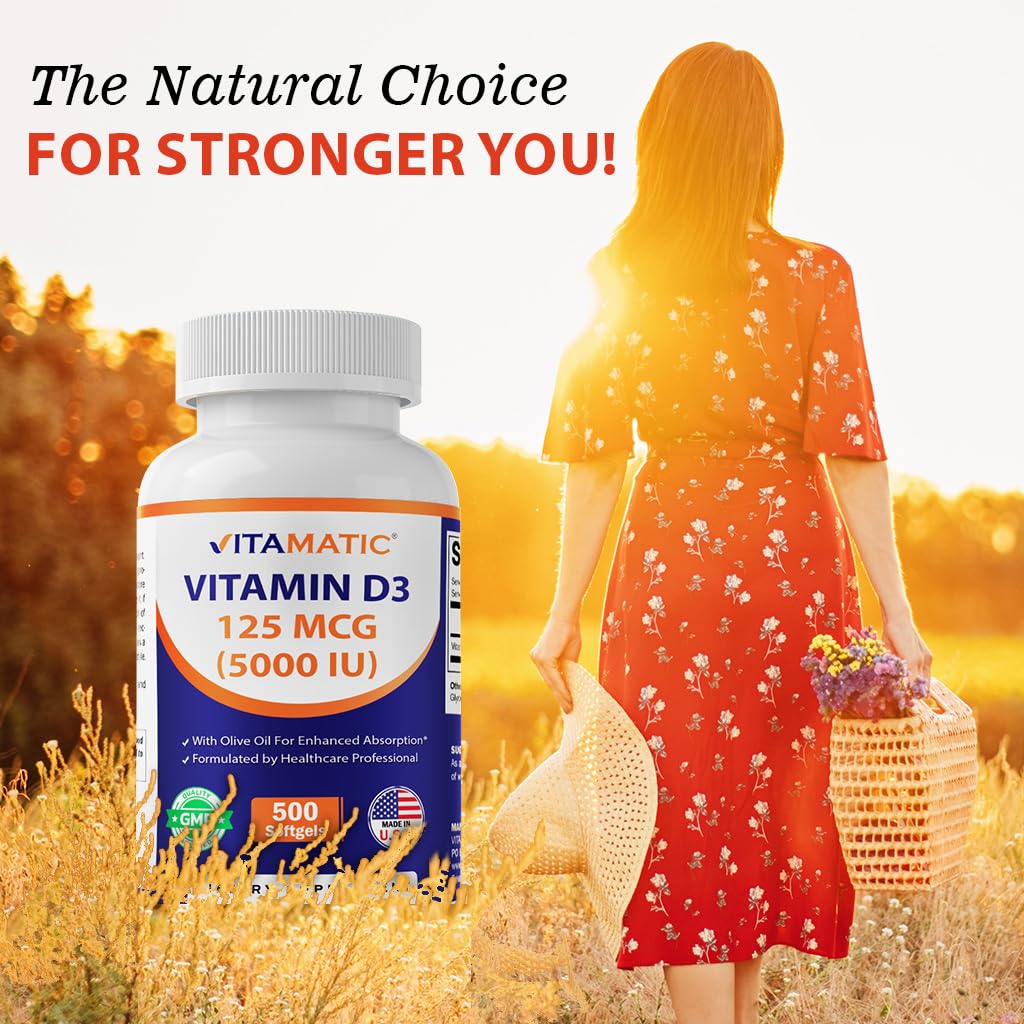 Vitamatic Vitamin D3 5000 IU - 500 Softgels - image 4