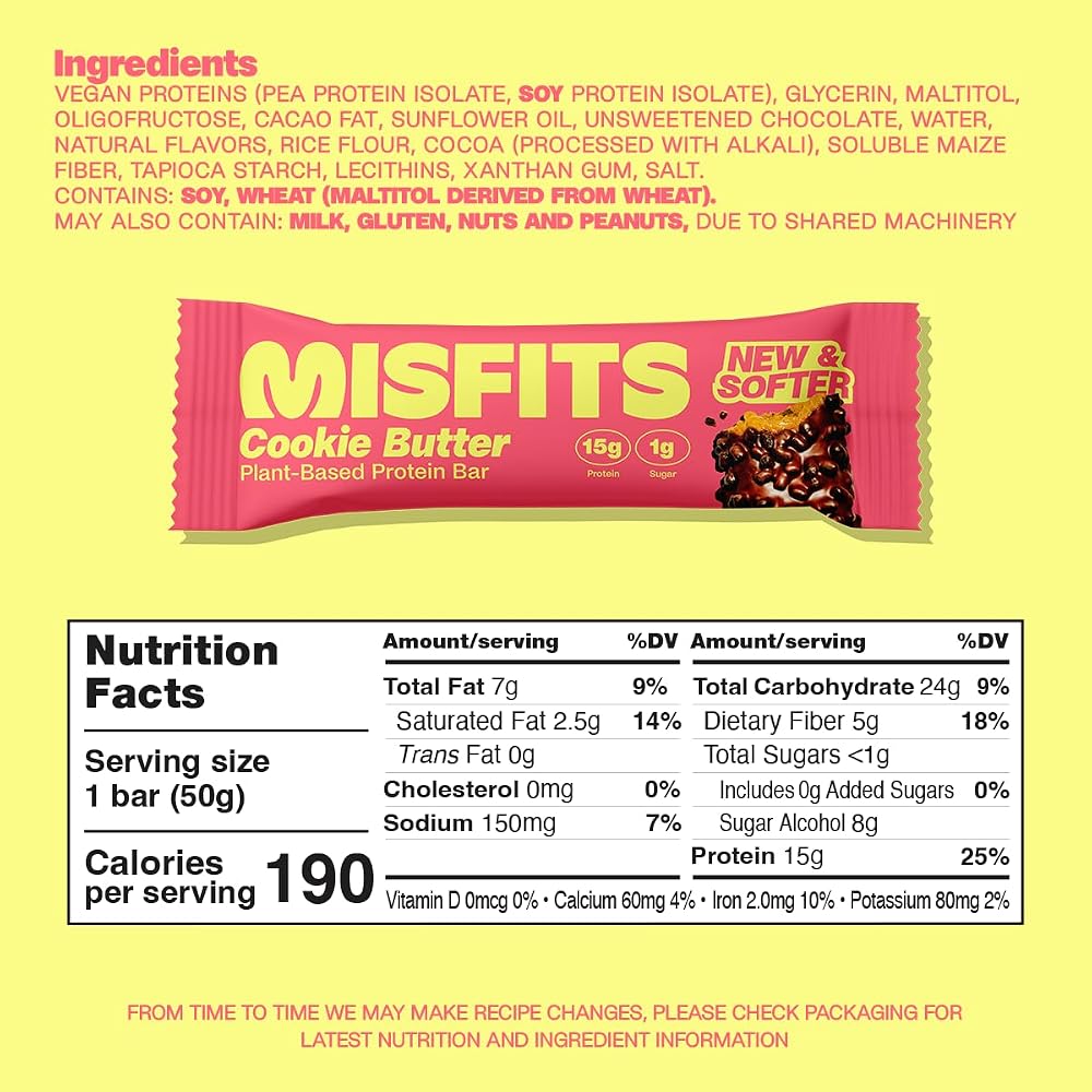 Misfits Vegan Protein Bar
