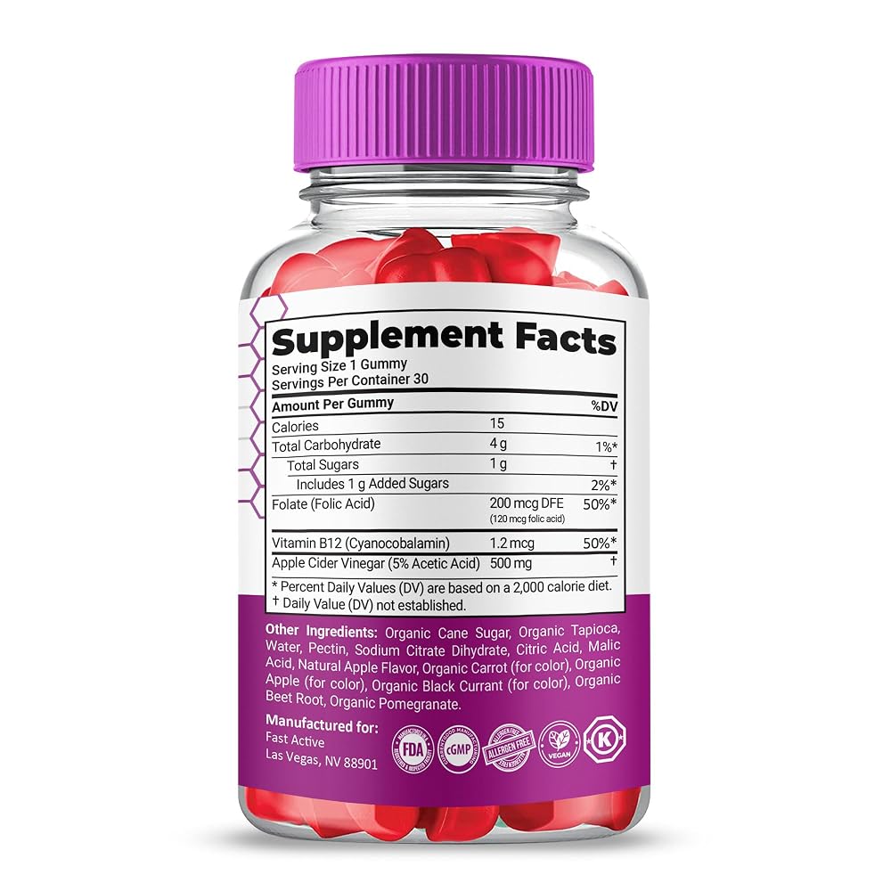 Gold Nutra Fast Active ACV Gummies for Energy - 2 Pack - image 6