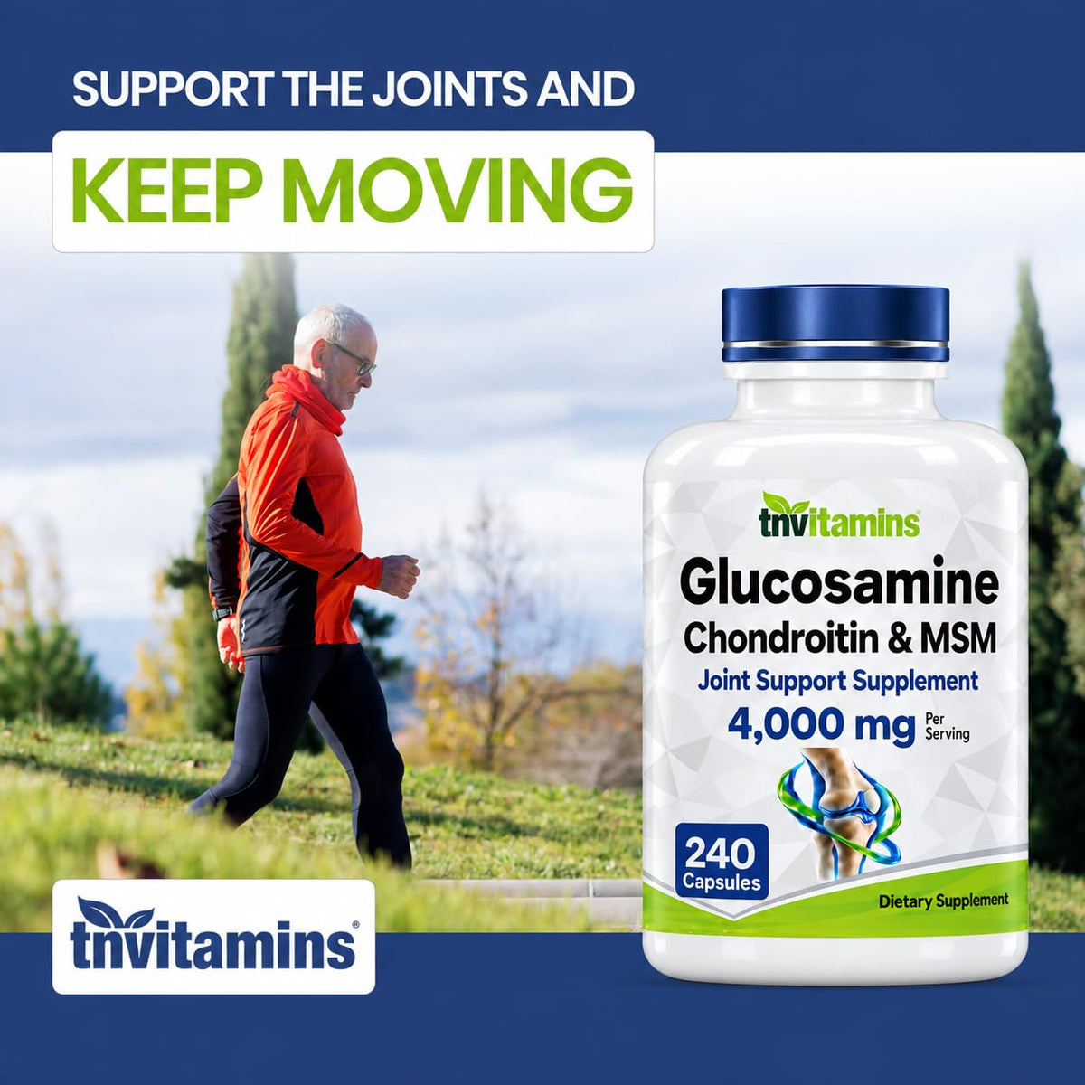 tnvitamins Glucosamine Chondroitin MSM Joint Support - 240 Capsules - image 5
