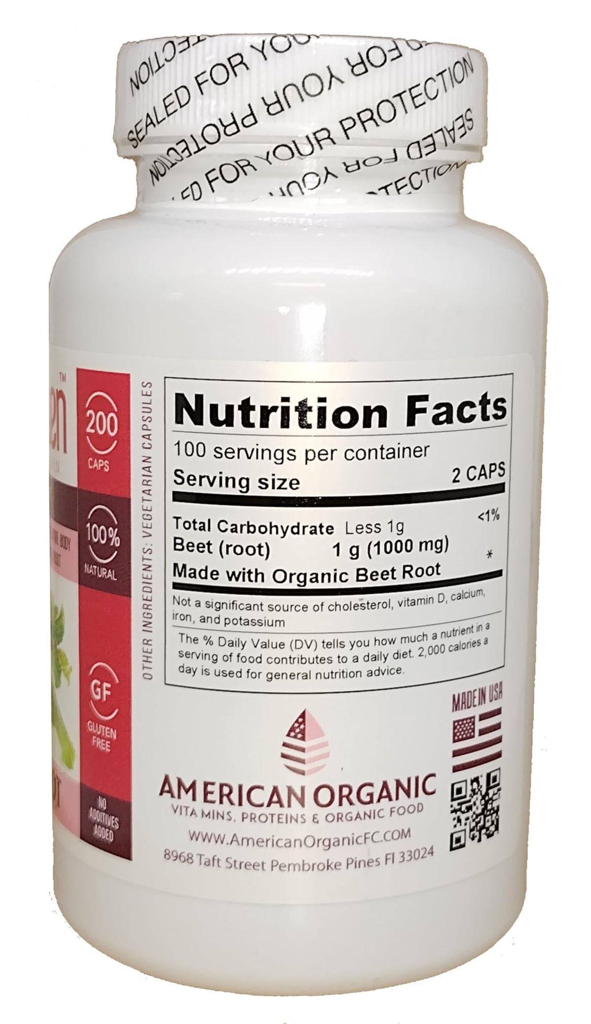 Raw Garden Beet Root Vegetarian Capsules - 200 Count - image 2