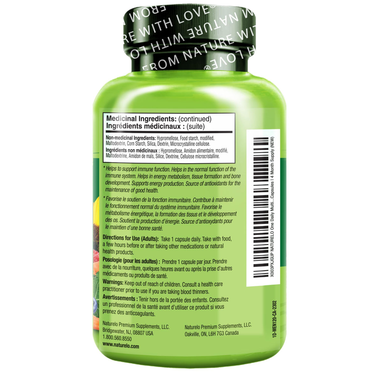 NATURELO Multivitamin for Men - One Daily, 120 Vegetarian Capsules