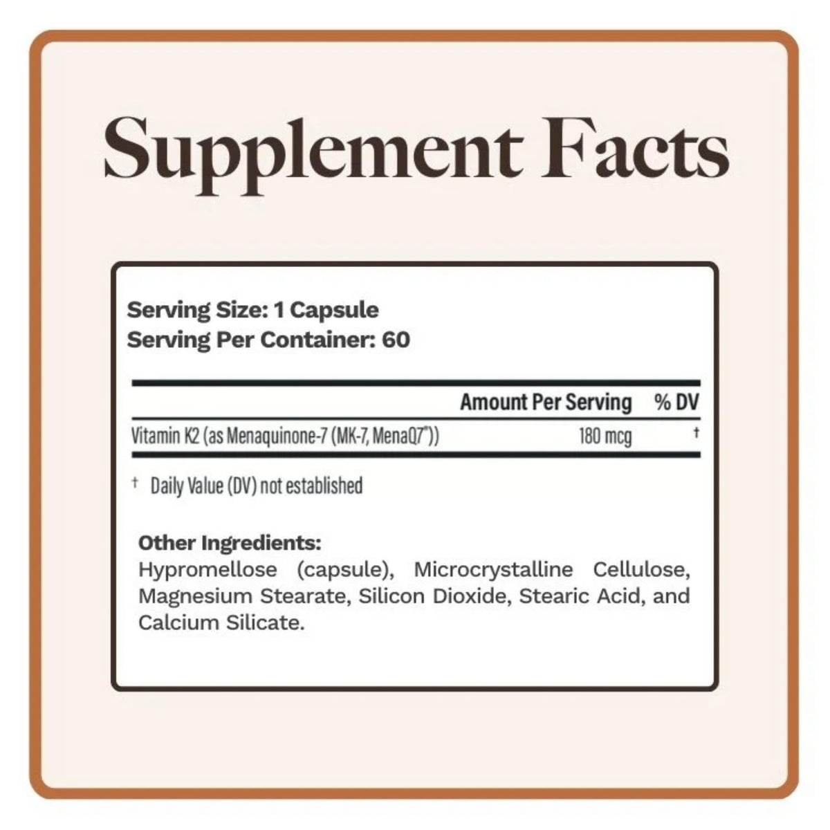 Utzy Naturals Vitamin K2 MenaQ7 180 mcg - 60 Capsules - image 2