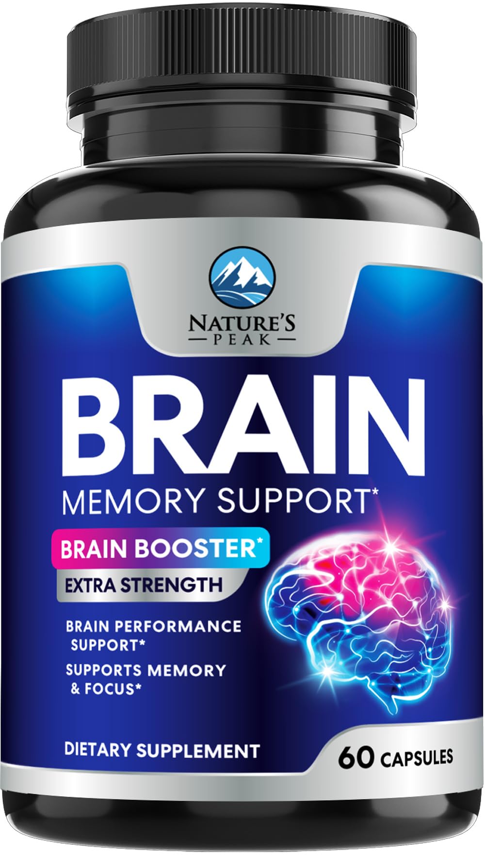 Nature's Peak Brain Memory Supplement - 3X Strength Nootropics