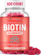 LifeCentric Health Biotin 10000mcg Gummies for Hair, Skin & Nails - 100 Count