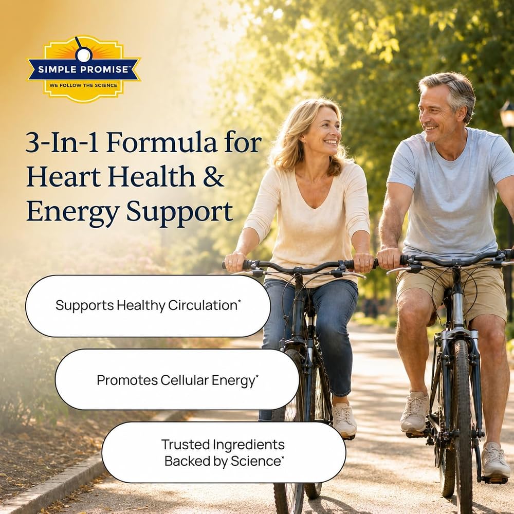 Simple Promise CardioClear7 - Coq10 PQQ Heart Supplement - Shilajit