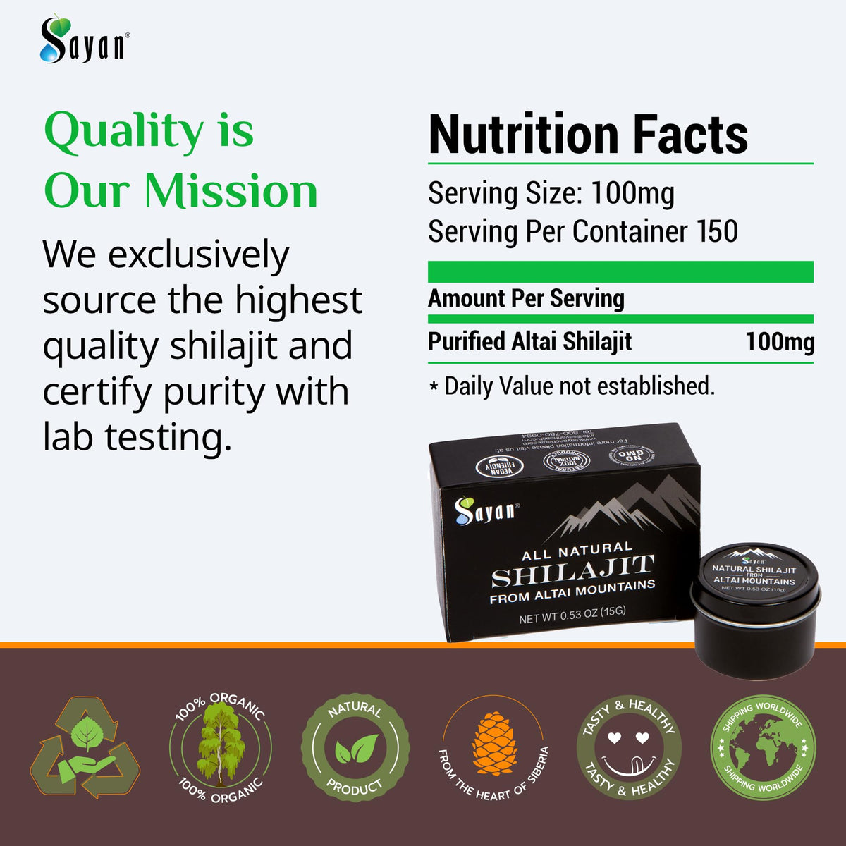 Sayan Pure Authentic Altai Shilajit