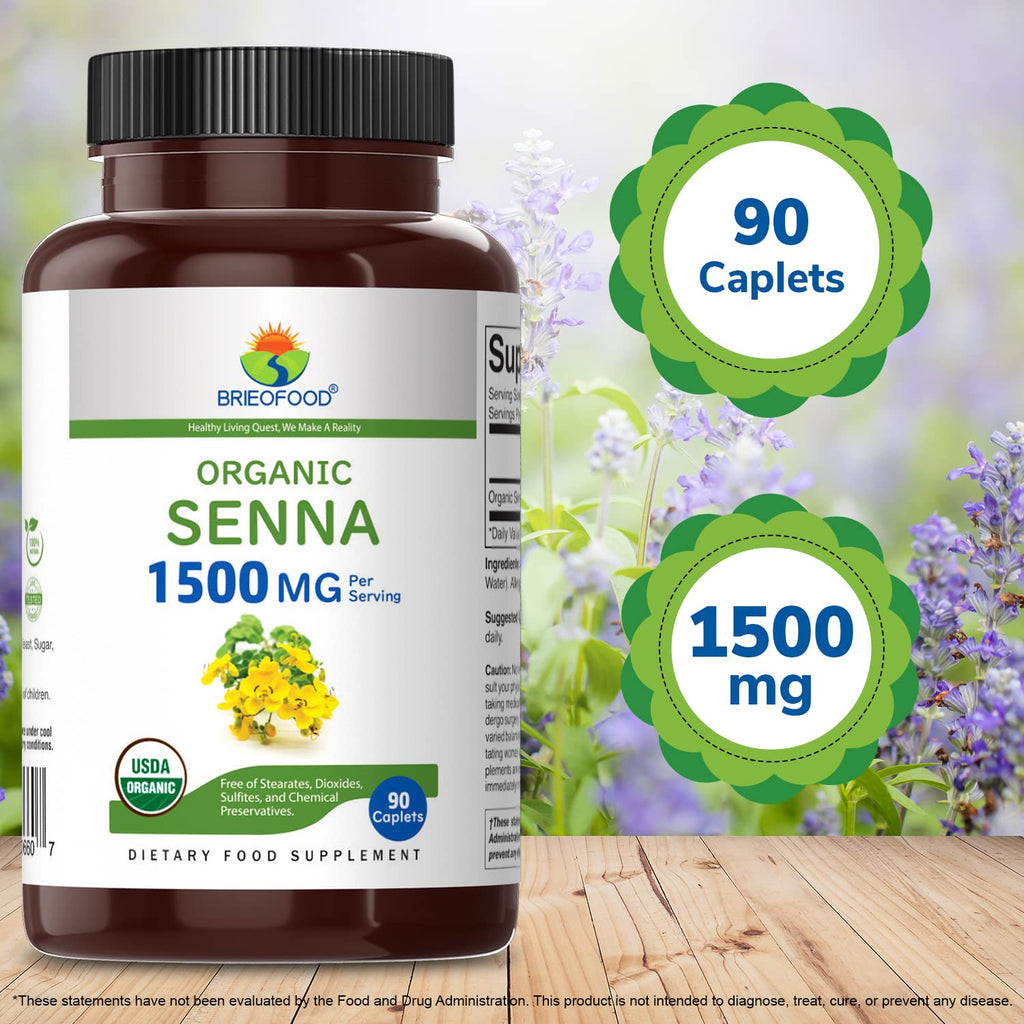 Brieofood Organic Senna 1500mg - 90 Vegetarian Tablets - image 6