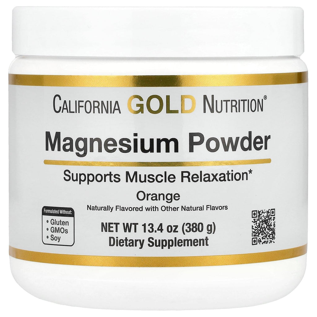 California Gold Nutrition Magnesium Citrate Powder Orange Crush - 380g