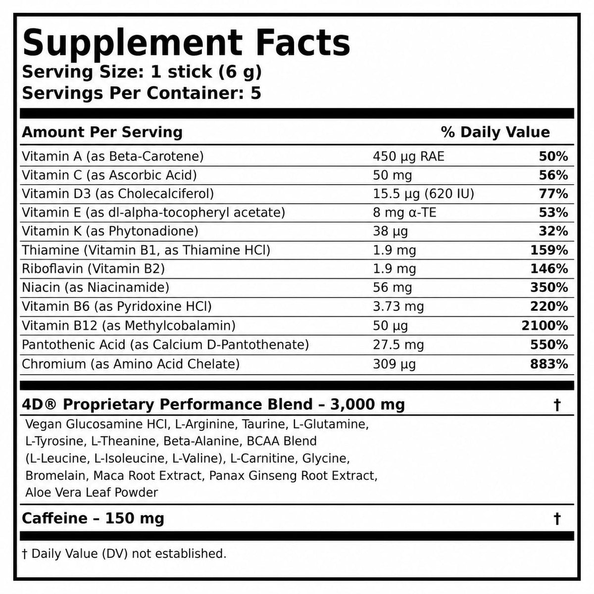 4D Clean Energy Drink Mix + Electrolytes + Immune Support +