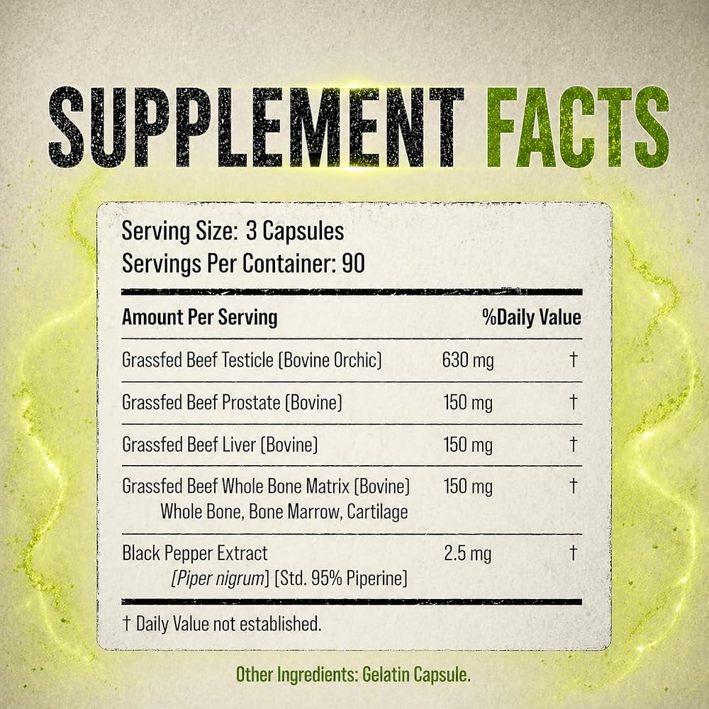 PRIMAL FURY Grass Fed Beef Organ Supplement for Men