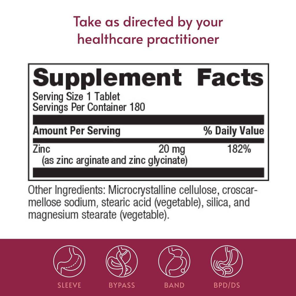 Bariatric Advantage Non Chewable Zinc Chelate - 180 Tablets - image 4