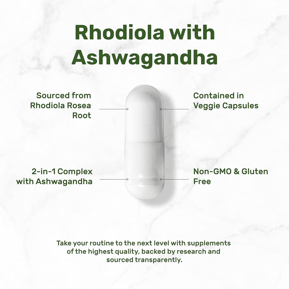 DEAL SUPPLEMENT Rhodiola Rosea & Ashwagandha - 240 Vegetarian Capsules - image 3