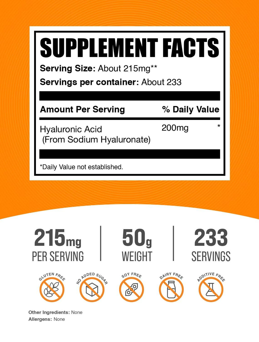 BulkSupplements.com Hyaluronic Acid (Sodium Hyaluronate)