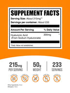 BulkSupplements.com Hyaluronic Acid (Sodium Hyaluronate)