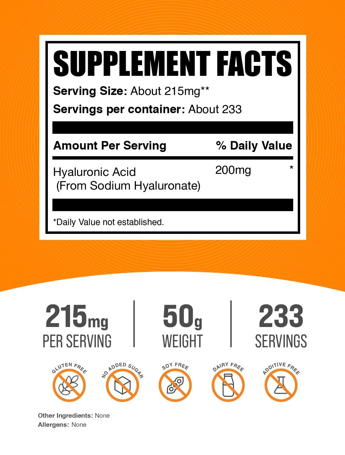 BulkSupplements.com Hyaluronic Acid (Sodium Hyaluronate)