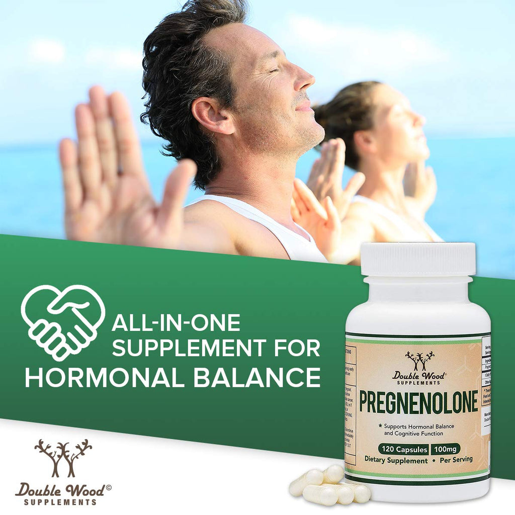 Double Wood Supplements Pregnenolone 100mg Memory & Mood - 120 Capsules - image 6